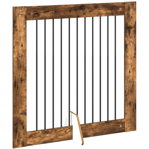  Vrata za pse s postoljem 4 pcs Dimljeni hrast 100 x 100 cm Slike