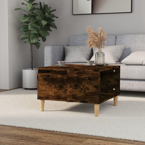 vidaXL Klubska mizica dimljeni hrast 55x55x36,5 cm inženirski les Cene