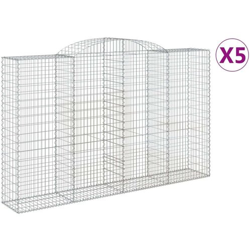  Lučne gabionske ko&amp;scaron;are 5 kom 300x50x180/200cm pocinčano željezo Slike