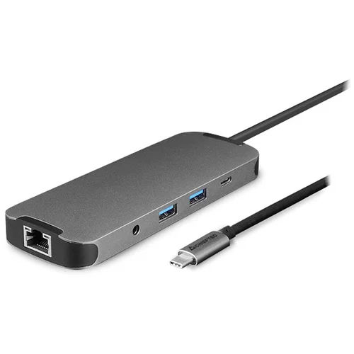 Chieftec Docking 9-in-1USB-C, 80W, Gigabit LanHDMI 2.0, 2xUSB 3.2, Card Reader