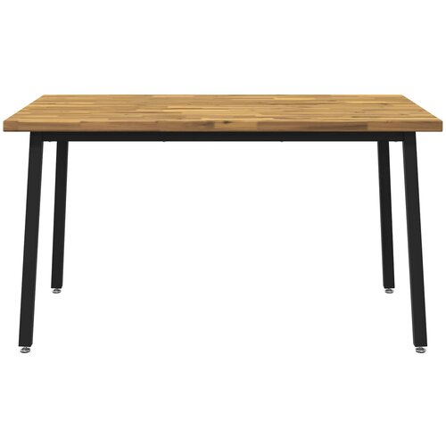  140 x 70 x 75 cm Čvrsto drvo akacije Bijela i crna Pravokutni Slike