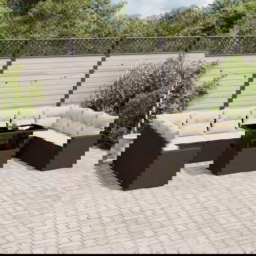  11-dijelni set vrtnih sofa od poliratana s jastucima smeđi Cene