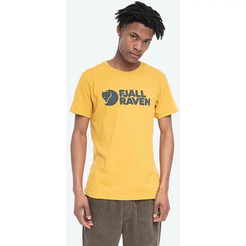 Fjallraven Bombažna kratka majica Logo rumena barva