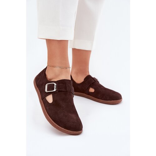 Zazoo Suede Lace-Up Shoes Barefoot Women's With Buckle Patches Cijene