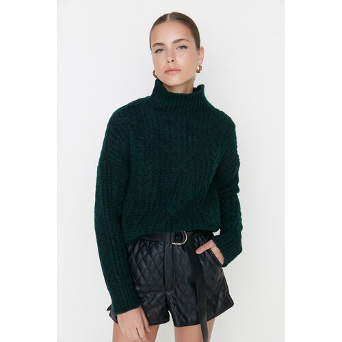 Trendyol Emerald Green Knitted Detailed Sweater Cene