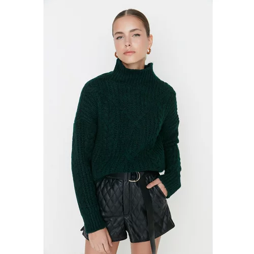 Trendyol Emerald Green Knitted Detailed Sweater
