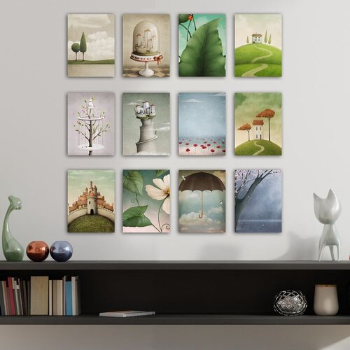 WALLXPERT dekorativna MDF Slika u Vi&amp;scaron;e Boja 12MDF29YS (Set od 12 Komada) Slike