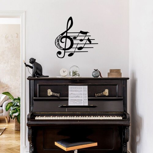Wallity Zidna dekoracija Fast Music - 527, 66 x 70 cm, Crna Cene