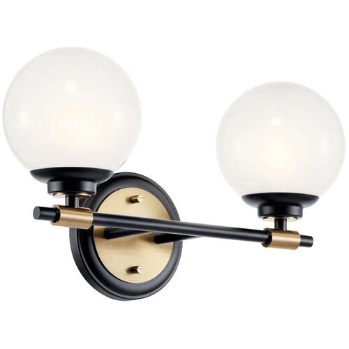  Kichler KL-BENNO2-BK-CPZ-LED Kupatilsko svetlo BENNO 2xLED/3W/230V crna/zlatna IP44 Cene