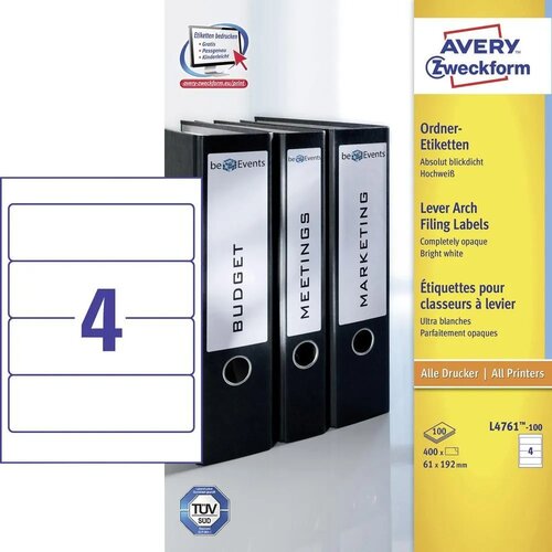 Avery Zweckform Etikete za &scaron;iroke registratorje 192 x 61 mm 1/100 Cene