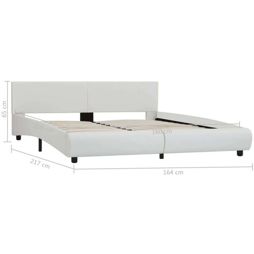 vidaXL Posteljni okvir LED belo umetno usnje 180x200 cm Cene