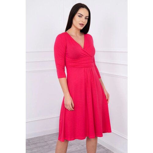  Dress with cut-off under the bust, 3/4 sleeves fuchsia Slike