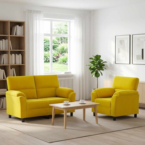  Set sofe 2 pcs Žuta Baršun Cene