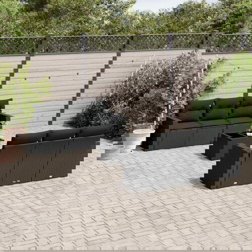 vidaXL 7-dijelni set vrtnih sofa od poliratana s jastucima crni Cijene