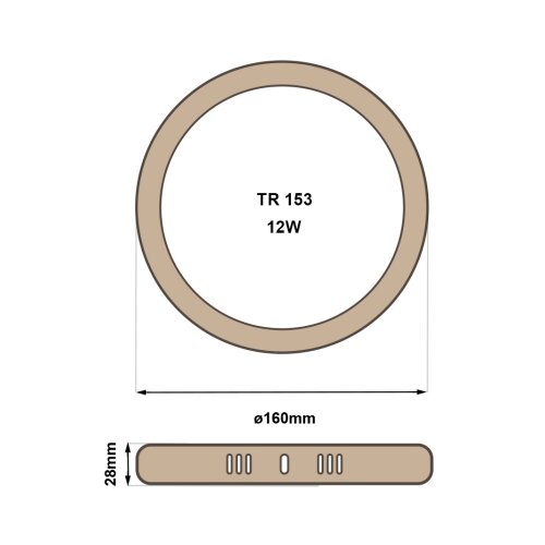  LED plafonsko svetlo RING LED/12W/230V 4200K prečnik 16 cm braon Slike