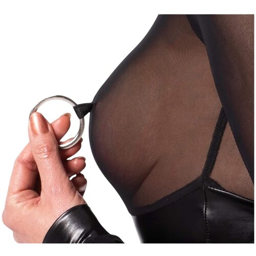 Noir Handmade sjajni prozirni bodi (crni) - XL Slike