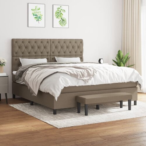 The Living Store Box spring postelja z vzmetnico taupe 160x200 cm blago - Box Spring Postelja, (21512186) Slike