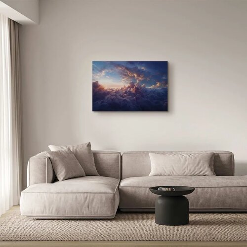  Slika - The Sun in Hiding: The Golden Face of the Sky Over a Cloudy Sea 120x80 Cene