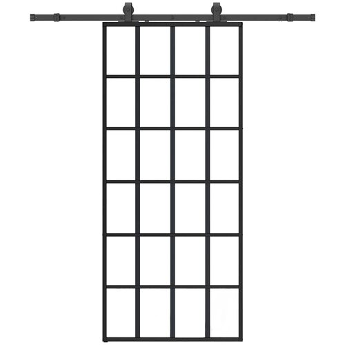 vidaXL drsna vrata z opremo črna 90x205 cm esg steklo, (21749595) Cene