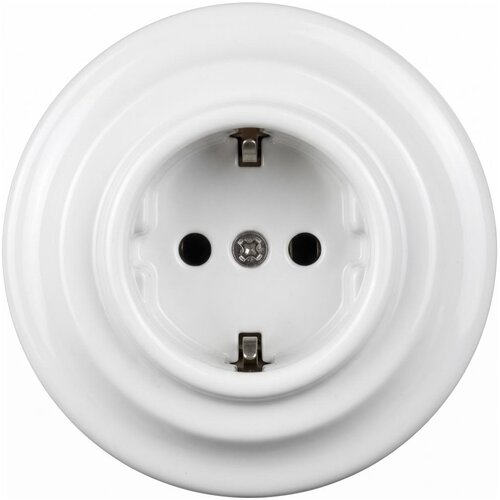  Elhard - Keramička retro kućna utičnica sa okvirom SCHUKO 230V bela Cene