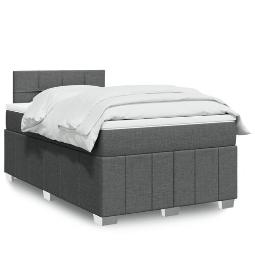 vidaXL Box spring postelja z vzmetnico temno siva 120x200 cm blago Cene