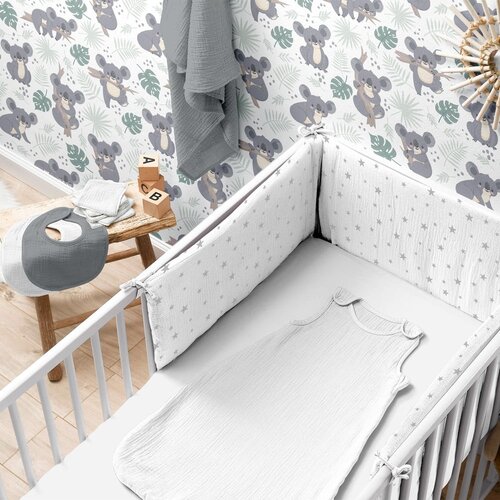 B&amp;eacute;b&amp;eacute; Douceur Napenjalna otro&amp;scaron;ka rjuha za otro&amp;scaron;ko posteljico iz muslina 60x120 cm &amp;ndash; Slike