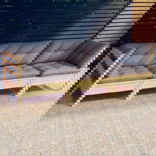 vidaXL vrtni trosjed sa sivim jastucima od masivne borovine Cijene