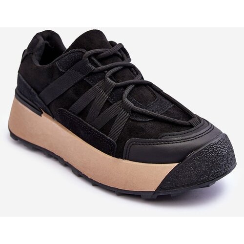 Kesi Women's suede sports shoes on the platform black Rohan Slike