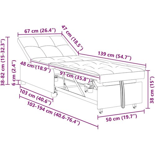  Krevet-sofa na razvlačenje Plava 194 x 50 x 82 cm tkanina Slike