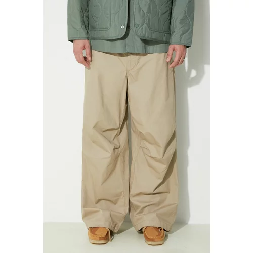 Engineered Garments Pamučne hlače Over Pant boja: bež, ravni kroj, OR343.ZT154