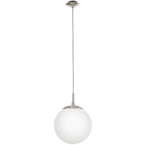 Eglo Bela/v srebrni barvi viseča svetilka s steklenim senčilom ø 20 cm RONDO – Cene
