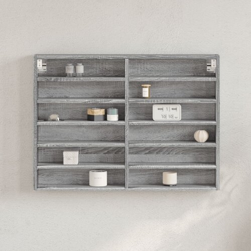 vidaXL Vitrina boja sivog hrasta sonome 80x8,5x58 cm drvena Cijene