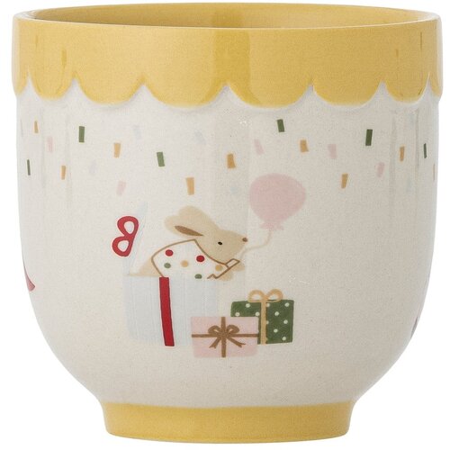 Bloomingville Mini Rumena/kremno bela otroška skodelica iz kamenine 150 ml Celebrate – Cene