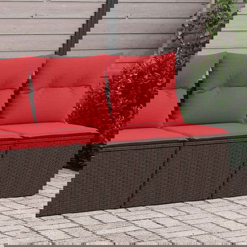 vidaXL 2-dijelni set vrtnih sofa poliratan i bagrem s jastucima smeđi Cene