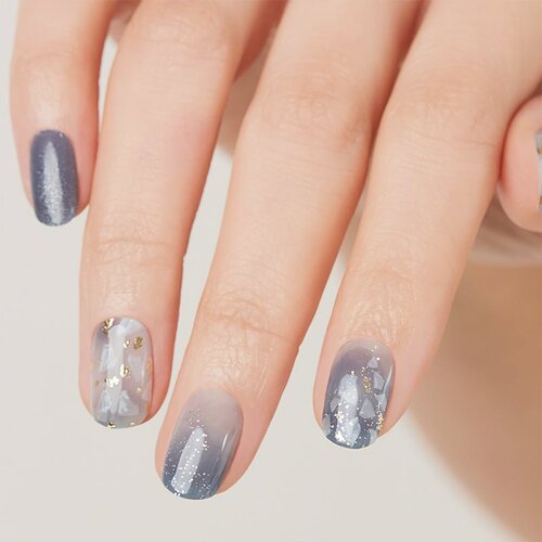 OHORA Semi Cured Gel Nail Strips N Gleam Blue nalepke za nohte odtenek ND-079-J 1 kos Slike