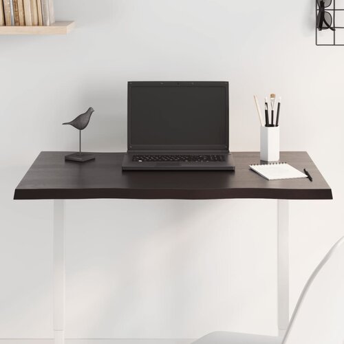VidaXL Stolna ploča tamnosmeđa 80x60x2 cm obrađena masivna hrastovina Slike