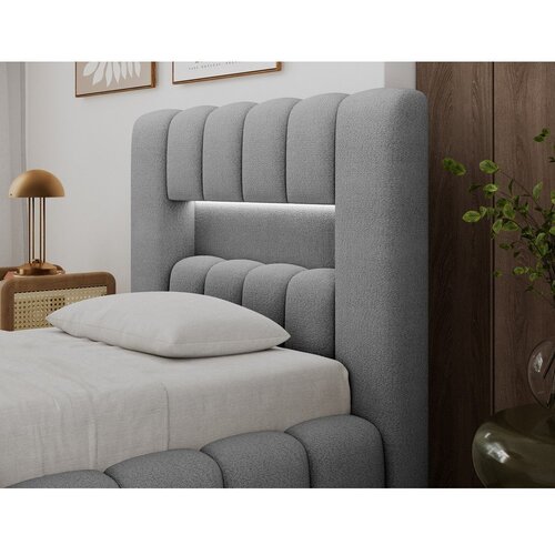 ELTAP Sivi tapecirani krevet s prostorom za odlaganje s podnicom 90x200 cm Lamica &amp;ndash; Slike