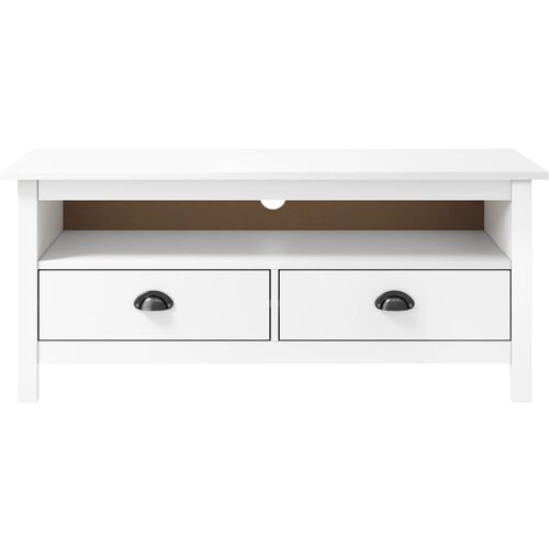Maison Chic TV omarica - TV stojalo - Televizijska omarica Hill bela 110x40x47 cm trdna borovina, (21698635) Cene