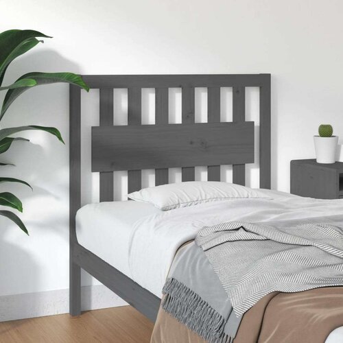  Uzglavlje za krevet sivo 95 5 x 4 x 100 cm od masivne borovine Slike