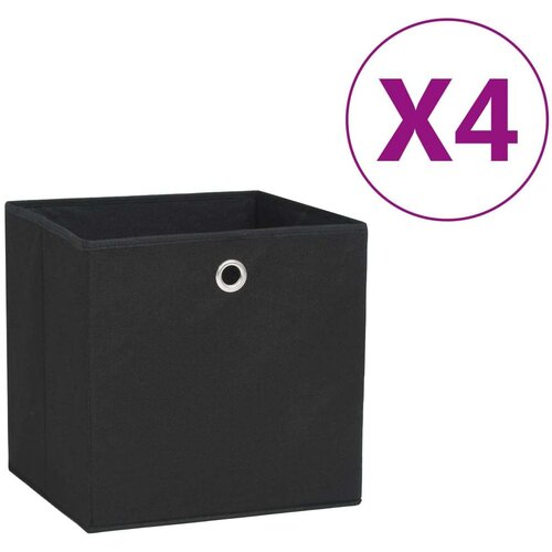 vidaXL Škatle 4 kosi netkano blago 28x28x28 cm črne Cene