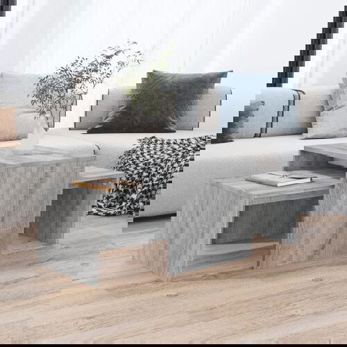 VidaXL Set stolića za kavu boja hrasta 100x48x40cm konstruirano drvo Slike