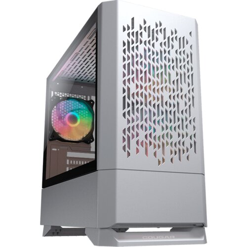 Cougar MG140 Air RGB White | PC Case | Mini Tower / Air Vents Front Panel / 3 x ARGB Fans / 4mm TG Left Panel Slike