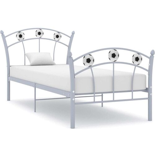 vidaXL Okvir za krevet s nogometnim uzorkom sivi metalni 90 x 200 cm Cijene