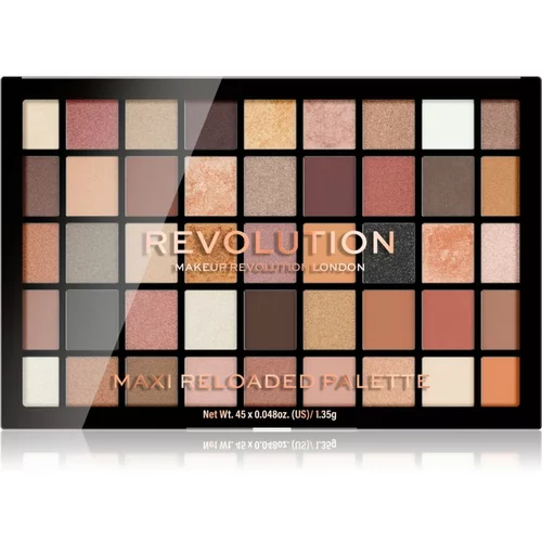 Makeup Revolution Maxi Reloaded Palette paleta puderastih sjenila za oči nijansa Large It Up 45x1,35 g