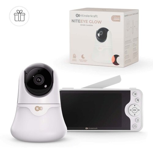 Kinderkraft NITEEYE GLOW brezžični baby monitor z nočnim svetlom, White Slike