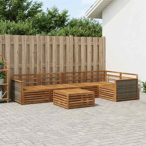  Set vanjskih sofa 6 kom. Prirodna Čvrsto drvo akacije Cijene