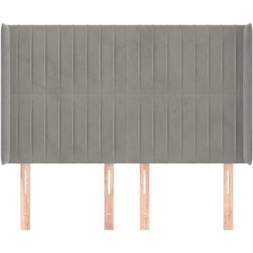  Uzglavlje s u&amp;scaron;ima svjetlosivo 147x16x118/128 cm bar&amp;scaron;unasto Slike