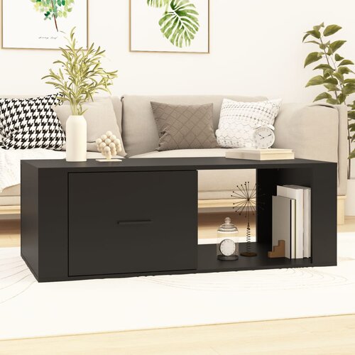 VidaXL Klubska mizica črna 100x50,5x35 cm inženirski les Slike