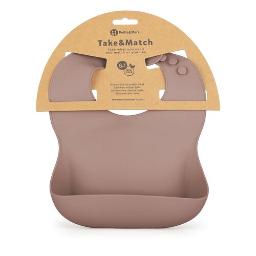 Petite&amp;amp;Mars Silikonski podbradak 6 m+ Take&amp;amp;Match, Velvet Latte Slike