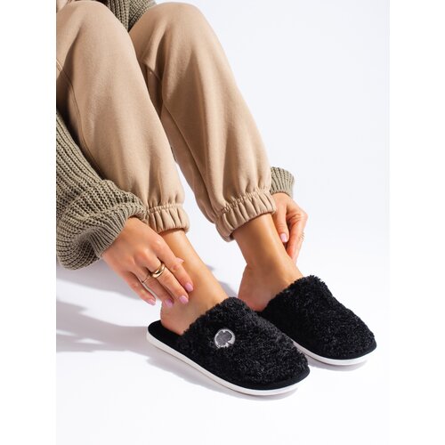 SHELOVET Women's black slippers Cene